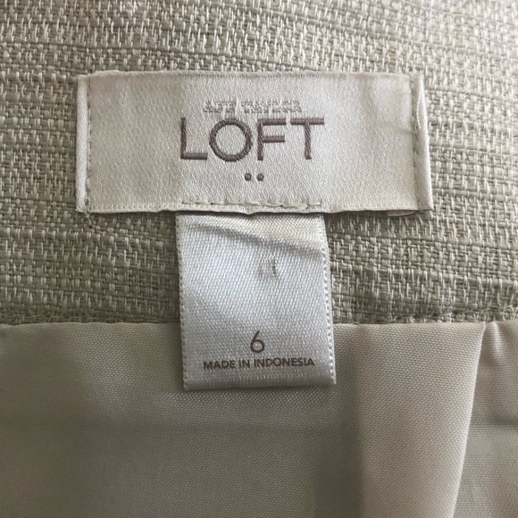 LOFT cream/navy blue skirt - Picture 3 of 5